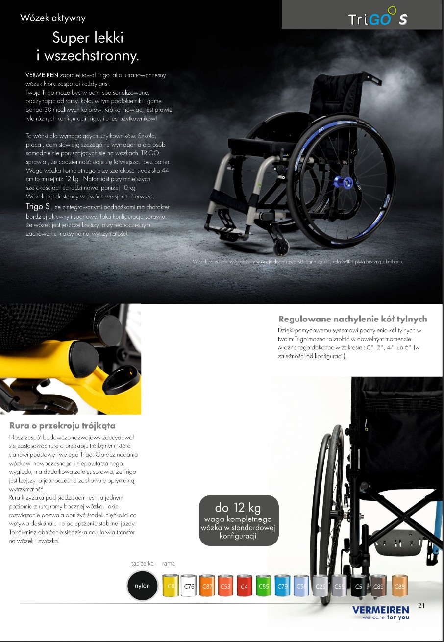 wózek inwalidzki trigo s Vermeiren